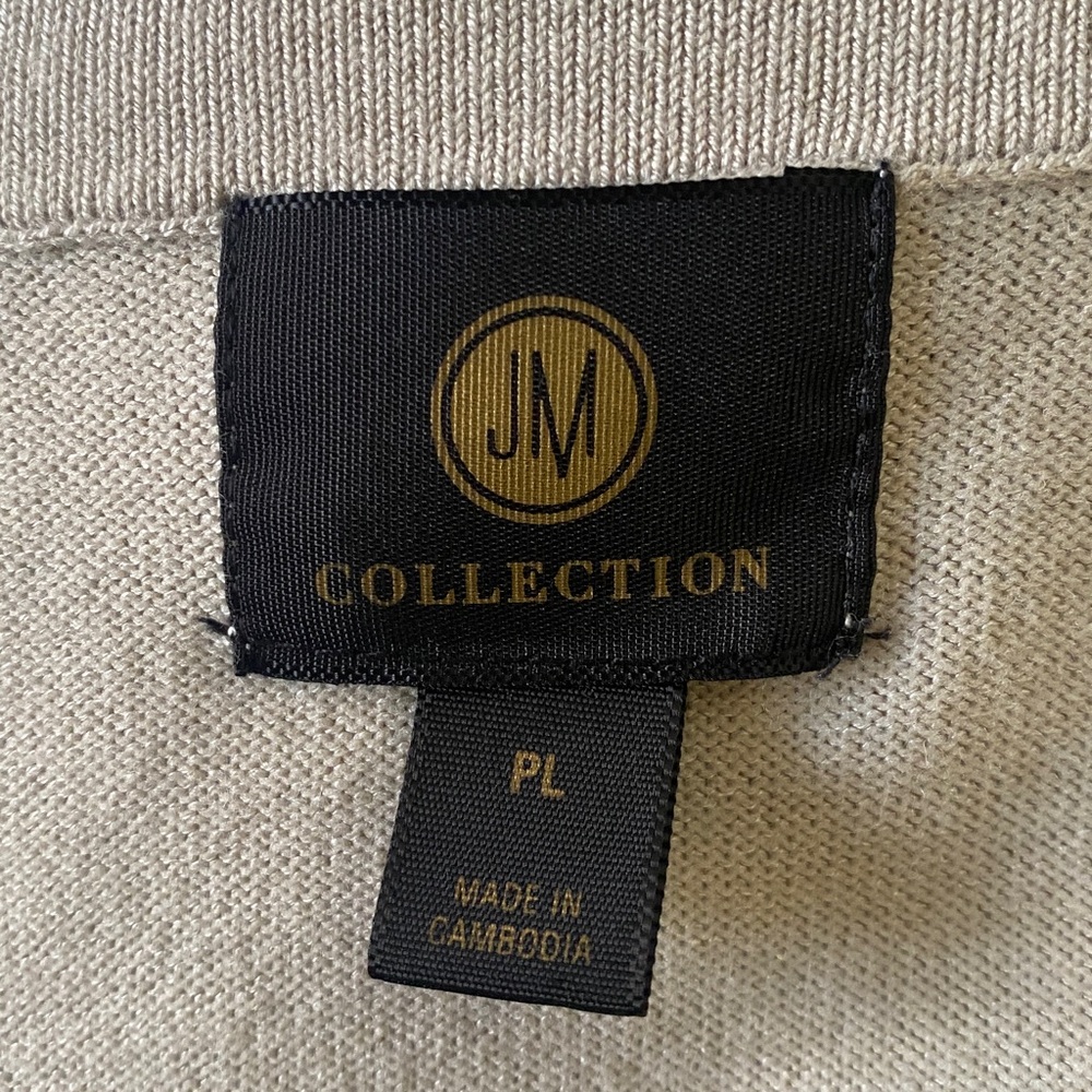 JM Collection Beige Open-Front Cardigan - Picture 9 of 13